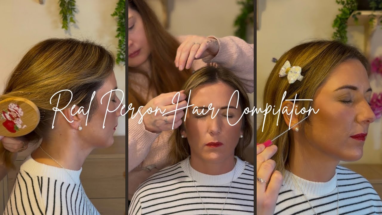 ASMR Light Touch Hair Play, Hair Brushing, Hair Perfecting with Decorations & Finishing Touches 