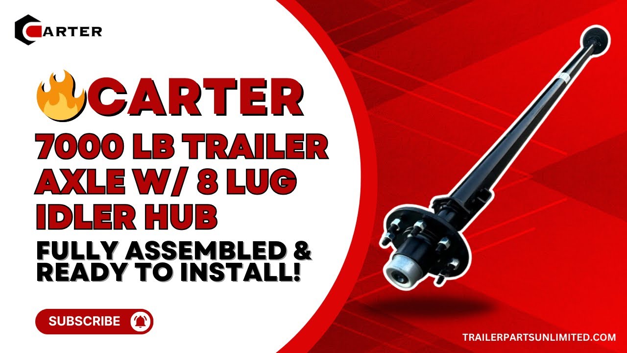 🔥Carter 7000 lb Trailer Axle w/ 8 Lug Idler Hubs - Fully Assembled ...