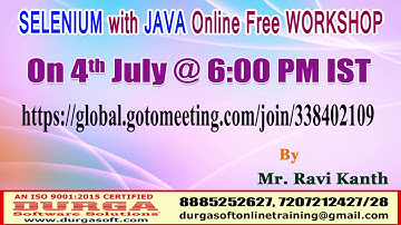 SELENIUM with JAVA Online Free WORKSHOP