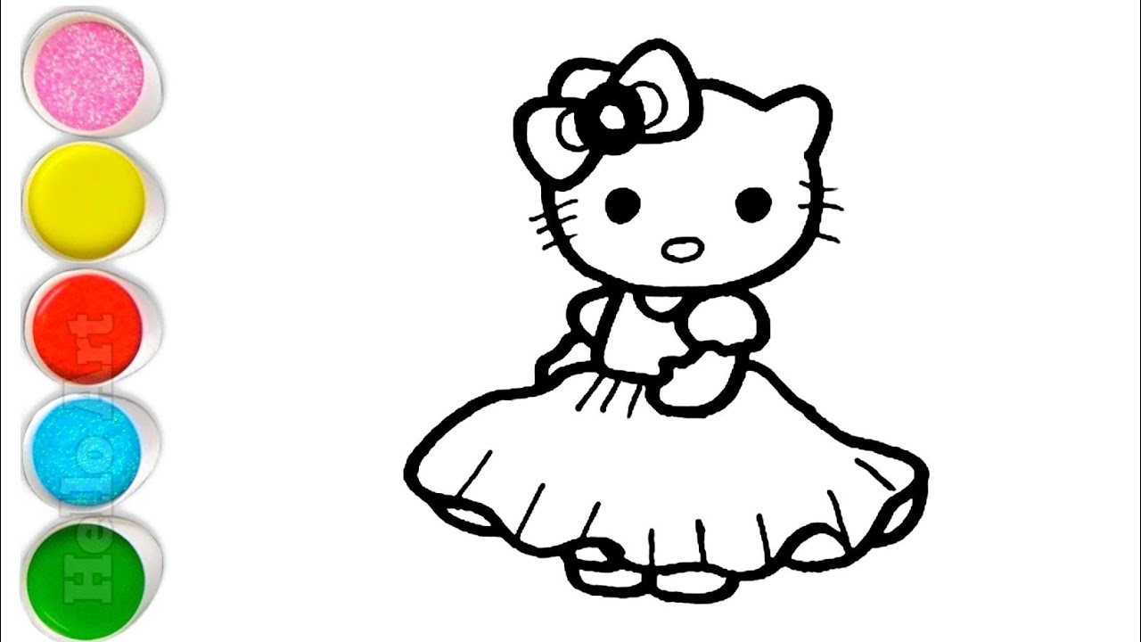Cute Hello Kitty Drawing, Painting and Coloring For Kids and Toddlers_ Kids Art