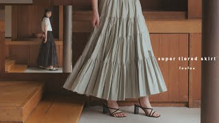 An enormous amount of super tiered skirt - YouTube