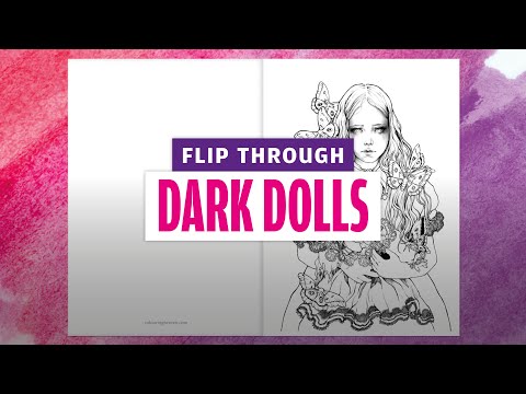 DARK DOLLS colouring flip through | Colouring Heaven Dark Dolls Special #108