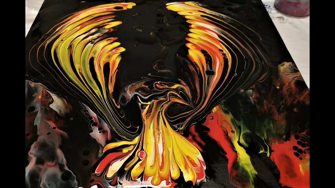 Phoenix Rises! Acrylic Pouring, Fluid Art, Chain Pull YouTube