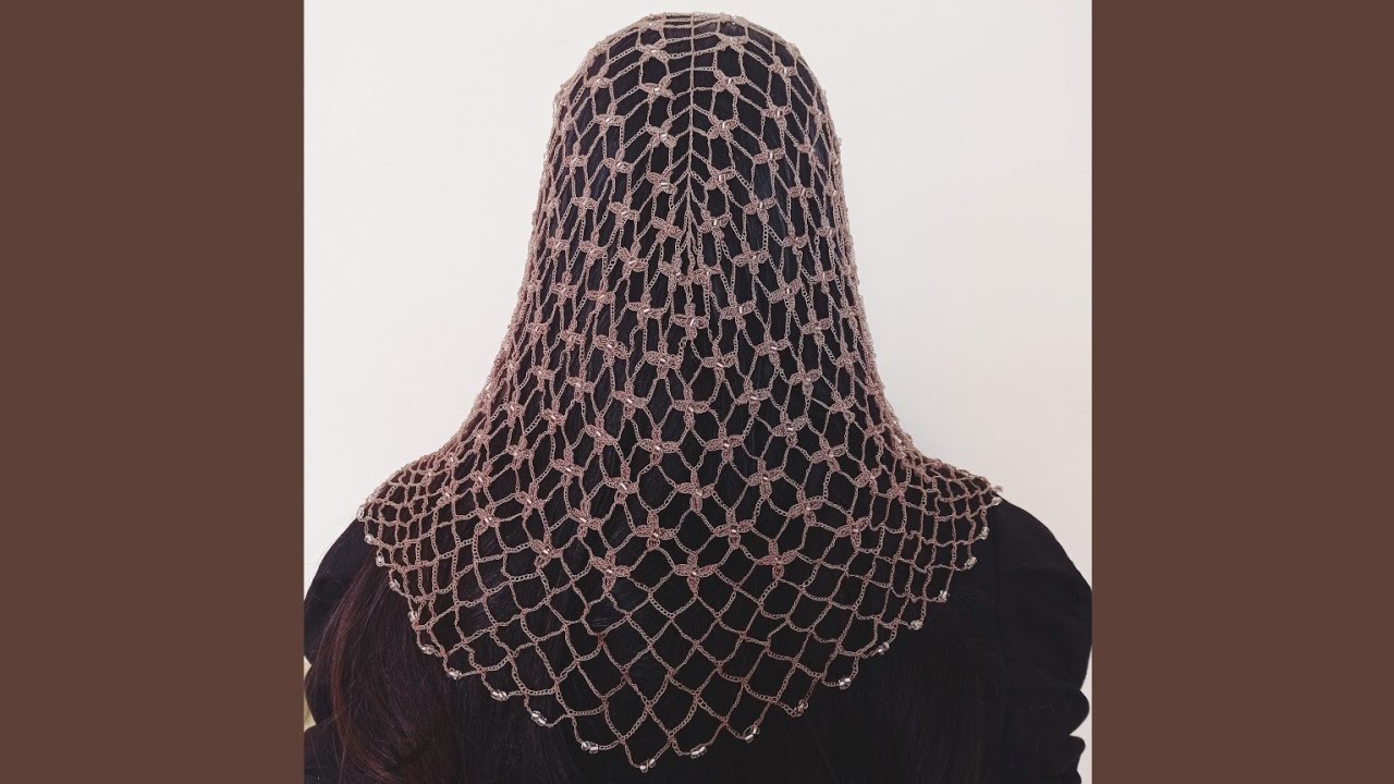 velo a crochet tejido  en punto red de margaritas