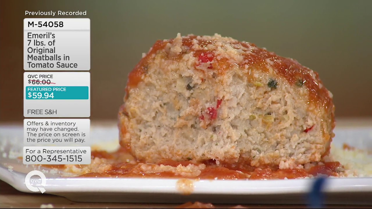 Emeril's 7 lbs. of Original Meatballs in Tomato Sauce on QVC YouTube