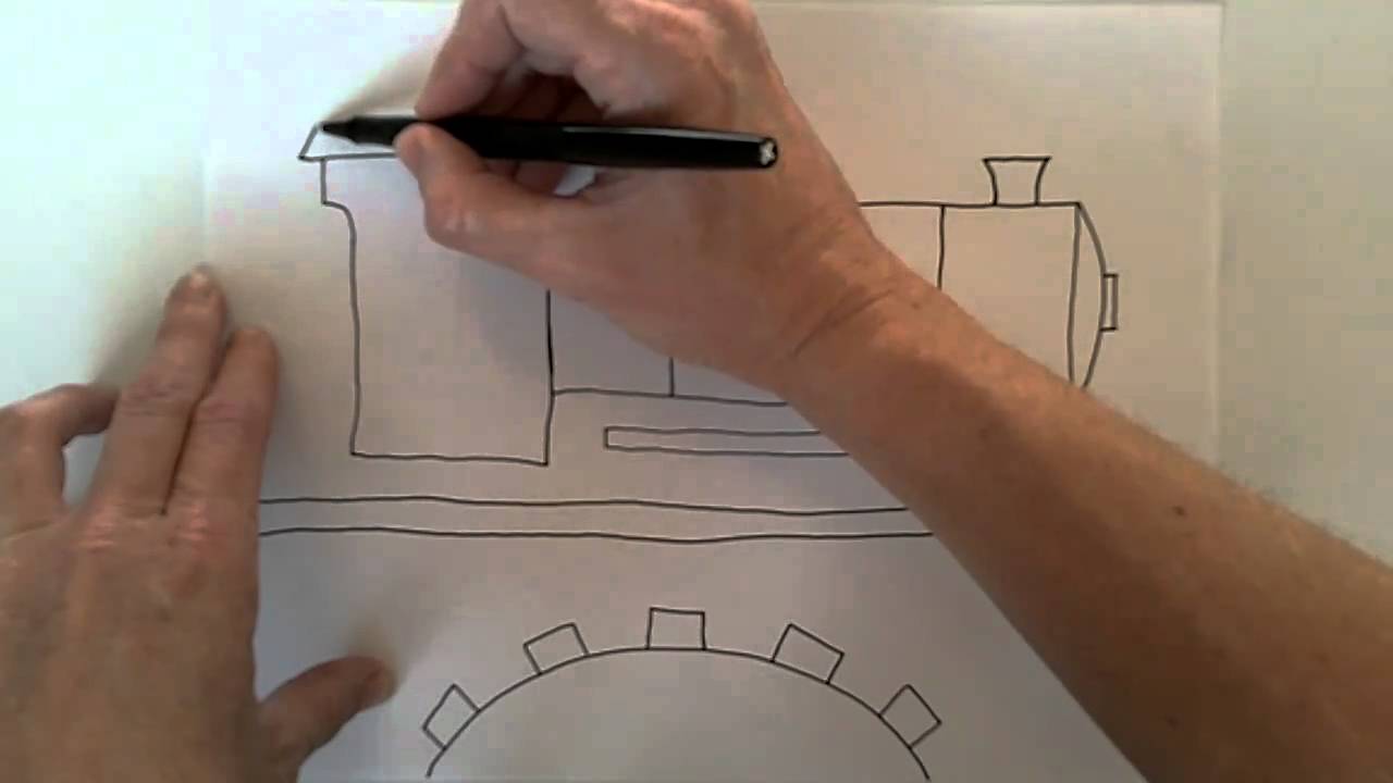 How to draw a train - YouTube