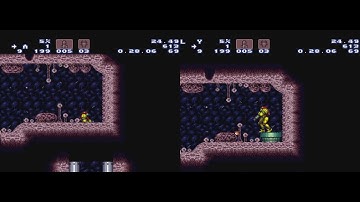Super Metroid -- Spore Spawn moonfall comparison