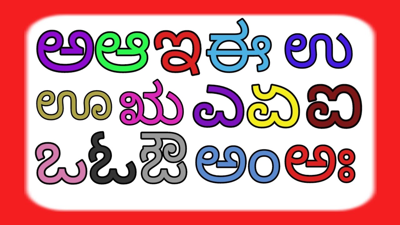Kannada Swaragalu Kannada Alphabets Kannada Varnmale Kannada