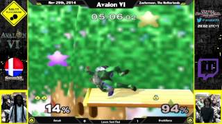 Avalon VI - Amsah (Green Sheik) Vs. Overtriforce (Blue Sheik) - SSBM Singles Losers Semi Final