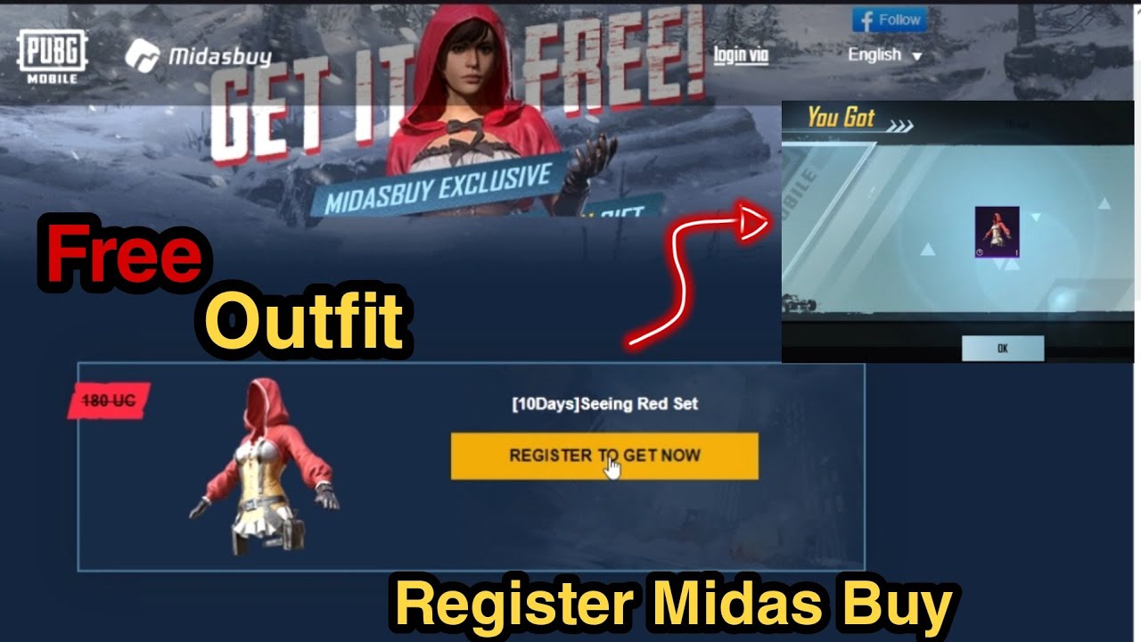 Get Free Outfit in PUBG Mobile, Register Midas Buy Easily, Link Midas Buy With Facebook
