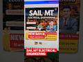 SAIL MT RECRUITMENT 2025 |  Electrical Engineering | New Vacancy Syllabus | #shorts #shortsfeed #yt