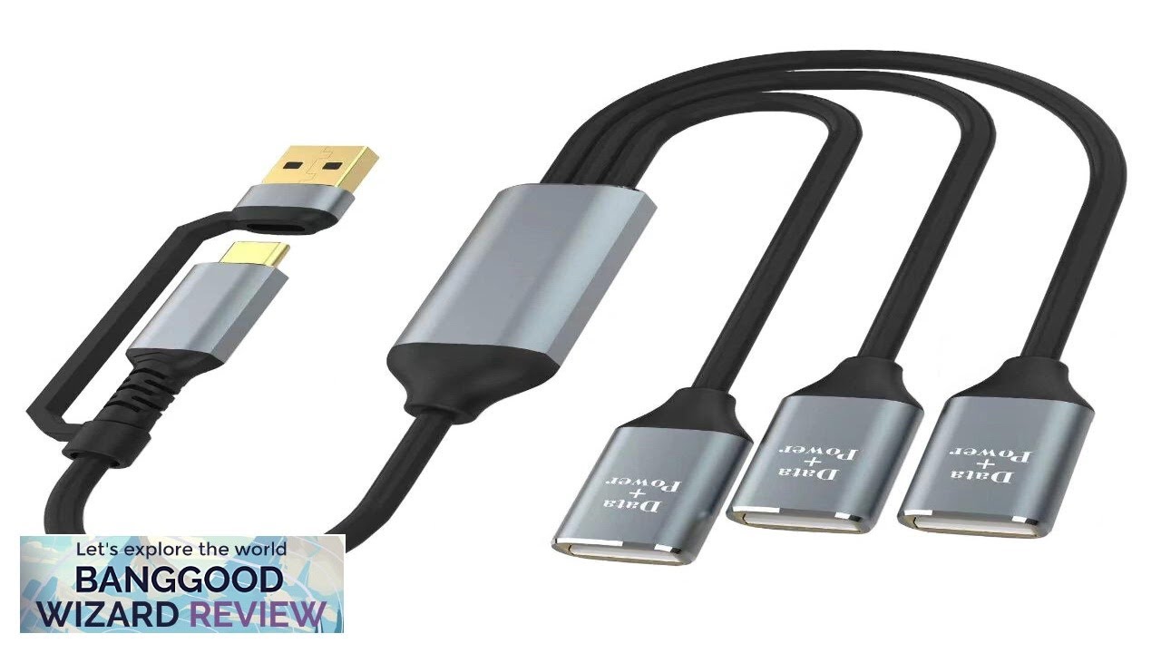 3-in-2 Multifunctional USB-C Hubs USB/Type-C Male to USB2.0*3 Female Multi Splitter Adapter Review