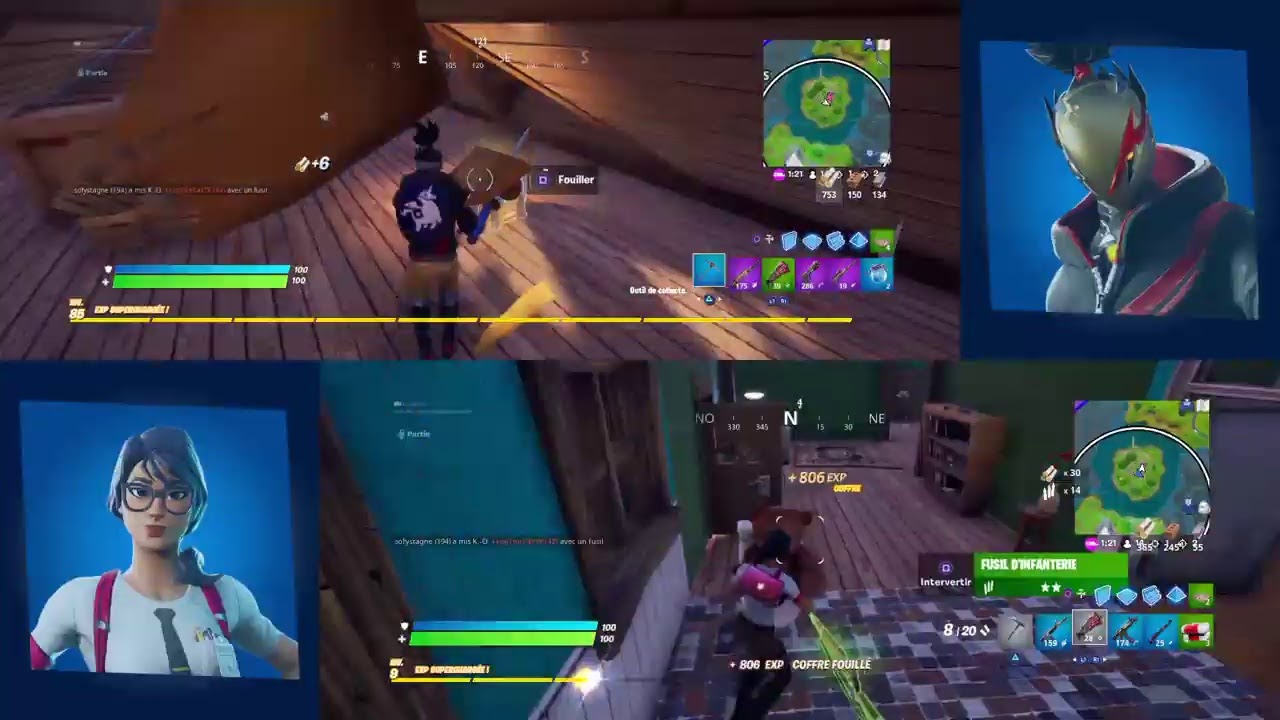 FORTNITE ÉCRAN SCINDER AVEC LINOUCHE - YouTube