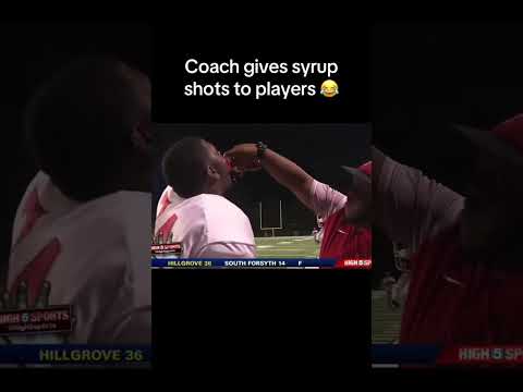Coach gives his players syrup shots after pancake blocks and touchdowns 😂🙌 (via @high5sports/IG)