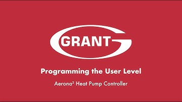 Programming the User level - Aerona3 Heat Pump Controller