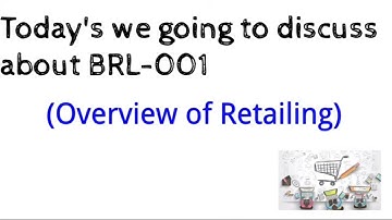 Overview of Retailing Introduction To (BRL-001)  |BBARL| |BBA| |IGNOU| |Introduction| |Rai| |Retail|