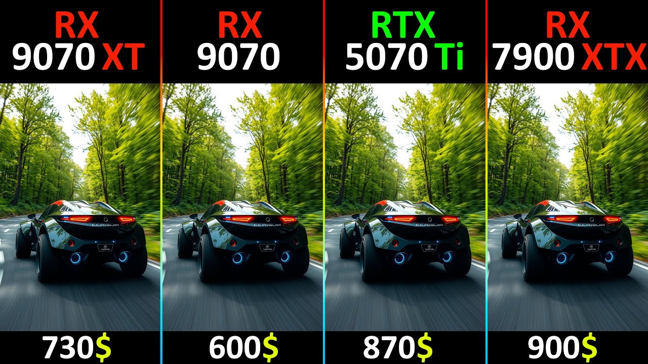Adrenalin 25.6.3 Test: RX 9070 XT vs RX 9070 vs RTX 5070 Ti vs RX 7900 XTX