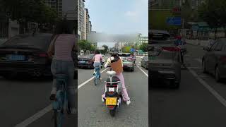 Short rider reaction is a bit slow #funny #cute #rider #bikeride #humor #motovlog #publicreaction