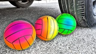 Машина Давит Предметы: Разноцветные Мячи Эксперименты Под Колесом Машины Асмр