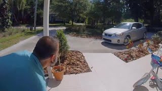 Dad Tells Daughter To Get Inside Home After Loud Bang