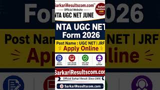 NTA UGC NET 2026 Complete Information 📌 Apply Online Here