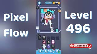 🎮 Pixel Flow Level 496 Walkthrough | Go Answer 🧩✨