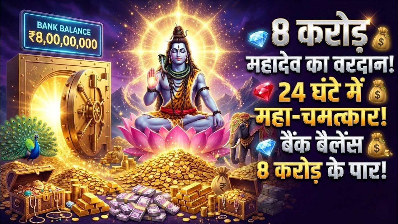 108🕉️8 करोड़ महादेव का वरदान 24 घंटे में😱महा चमत्कार बैंक बैलेंस 8 करोड़ के।। Mahadev Ji Ka Sandesh🌈