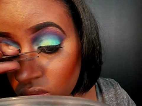Bold Green, blue, purple makeup: Editorial Inspired Makeup