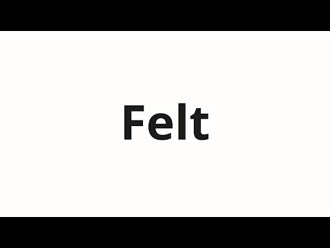 How to pronounce Felt