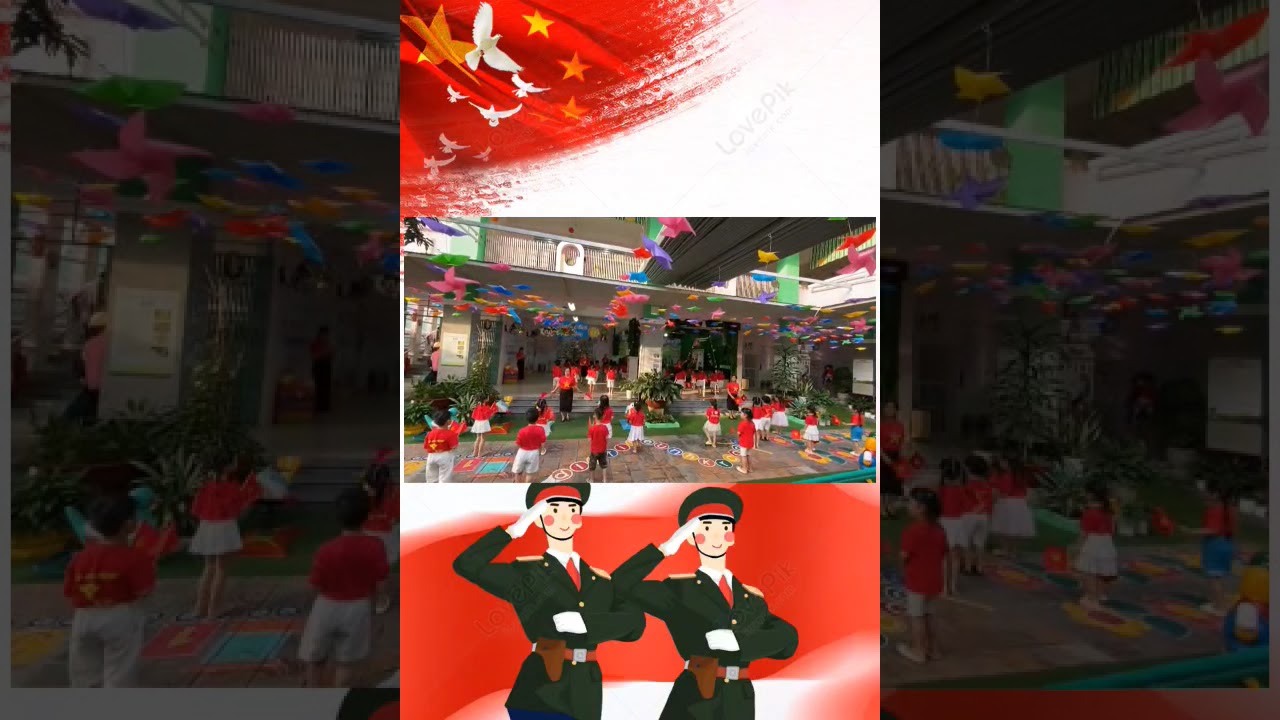 Các bé mầm non Bông Sen Chào cờ thể dục đồng diễn 