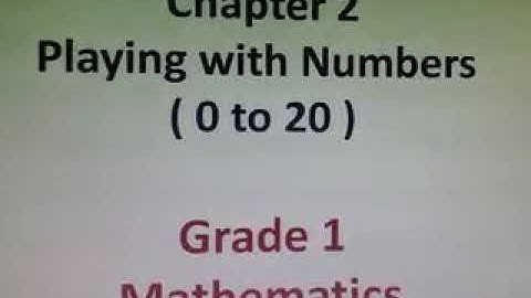 Class 1#Chapter 2#Playing with numbers(0 to 20)#Numbers and Number Names from 0 to 20