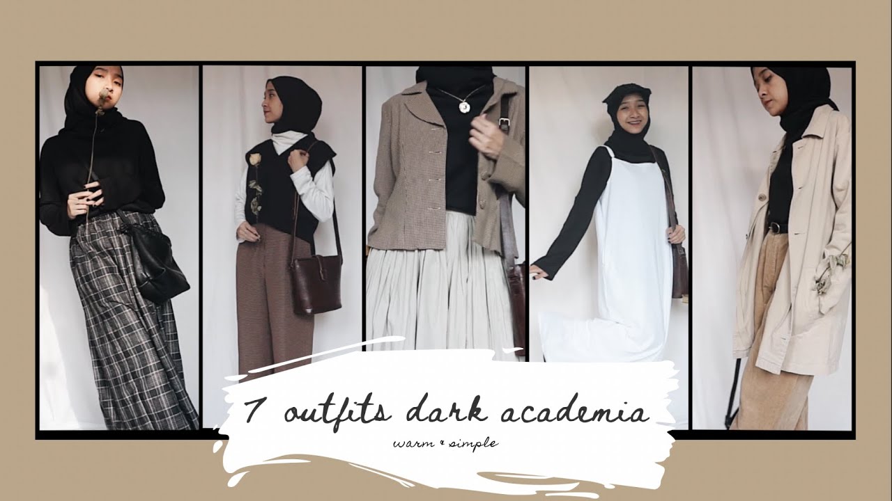 Dark Academia Lookbook // Preppy Hijab Outfits citraamr YouTube