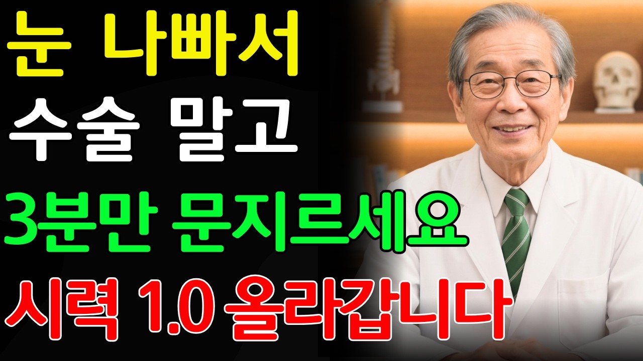 병원에서는 절대 안 알려주는 시력 회복의 비밀! 침침한 눈 3분이면 밝아집니다. 신체나이 30년 젊게 하는 기적에 눈 관리 방법 | 침침한눈 | 노안 | 건강정보