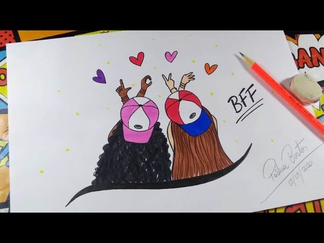 Desenhos de BFF para Colorir e Imprimir 