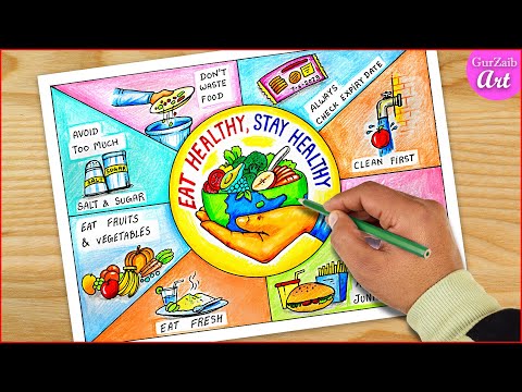 World Food Day Poster Drawing Eat Healthy Stay Healthy project chart