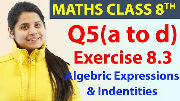 Q 5(a) to (d) - Ex 8.3 - Algebric Expressions & Indentities - Maths Class 8th - Chapter 8, CBSE