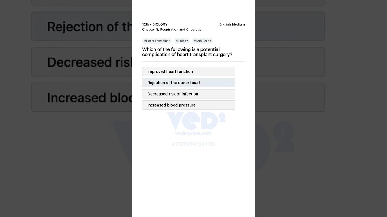 Heart Transplant Complications 12th Grade Biology