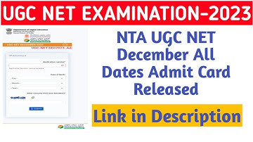 UGC NET 2023 All Exam Dates Admit Card Released||Jobless Family||