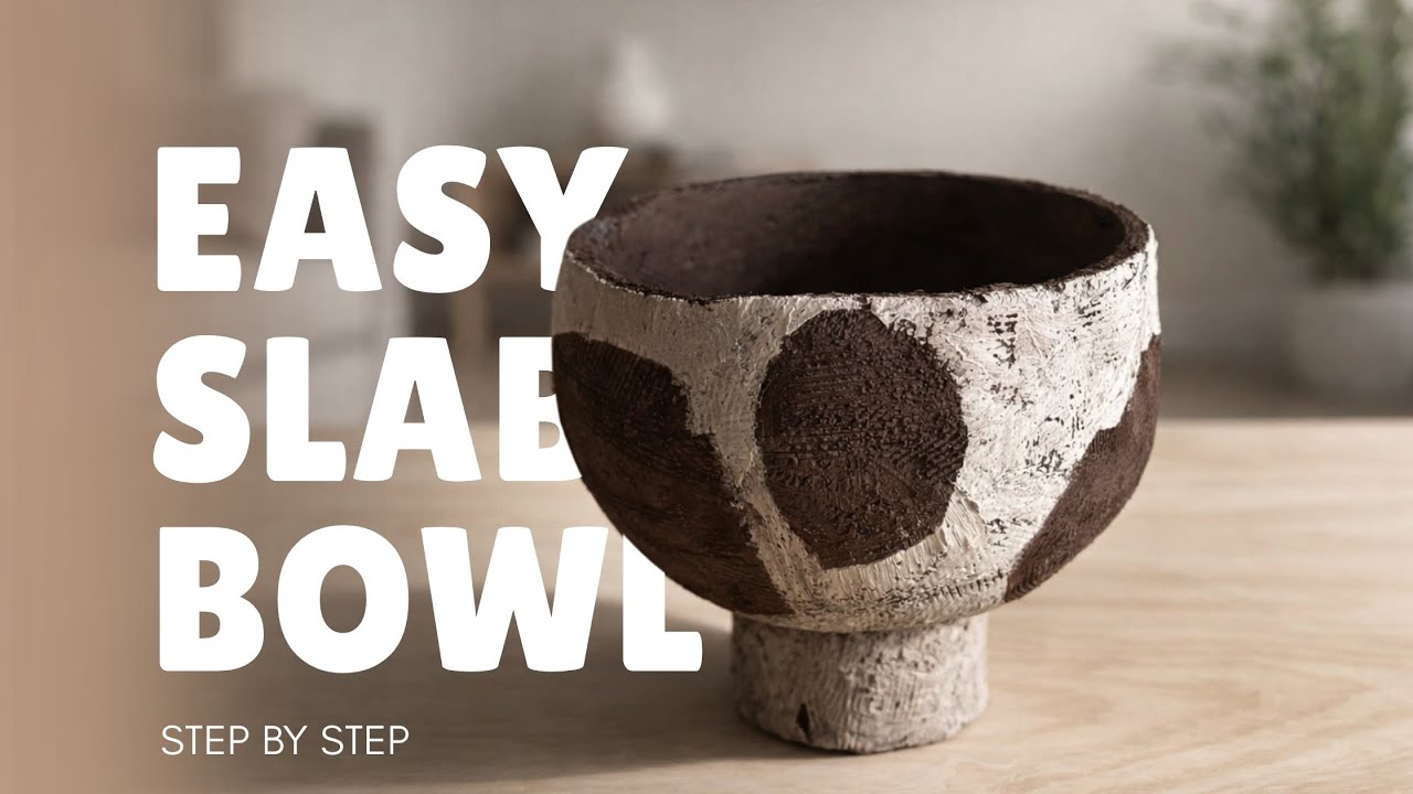 Как сделать фактурную чашу на подставке | Простая техника лепки из пластов глины