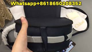 stylish:Chlo-e SMALL MARCIE SADDLE BAG IN SHINY LEATHER Black from BOOTSFY