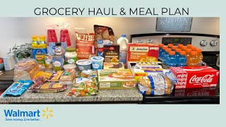 GROCERY HAUL \& MEAL PLAN | BUDGET FRIENDLY | WALMART GROCERY PICKUP | FAMILY OF TWO