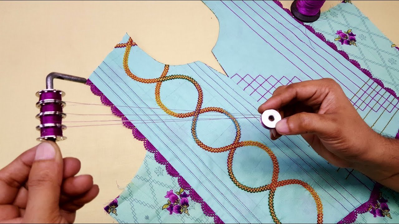 Anchor Thread Neck Design with Pintex Design | Latest Neck Design with Anchor Dhaga | Easy step