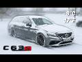 Mercedes-Benz AMG C63s Cold Start &amp; POV Drive in Snow Blizzard (-8°C / 17°F)