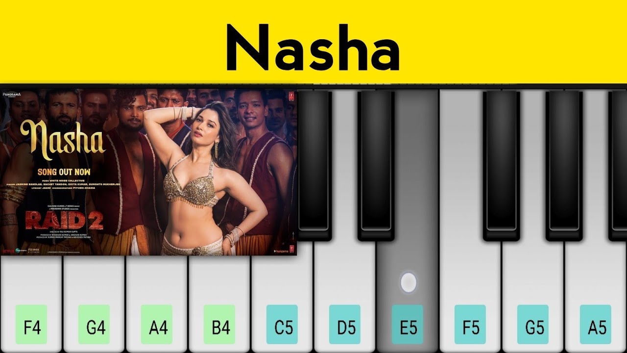 RAID 2: NASHA Song Piano Tutorial | Tamannaah B, Ajay Devgn, Riteish D