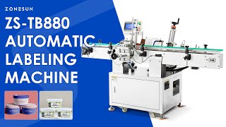 ZONESUN Automatic Tapered Label Applicator Bottle Labeling Machine Conical Container ZS-TB880