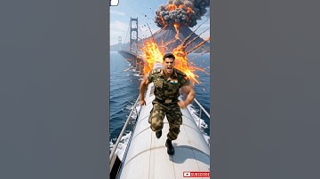 The soldier saved passengers from ship emergency using airplane! #ai #army #ytshorts