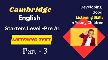 Listening test for beginners part -3 Cambridge English starters level pre A1