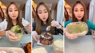 Asmr Mukbangasmrkwai Dessert Mukbang,Mochi Eating,Creperoll Cake Chocolate