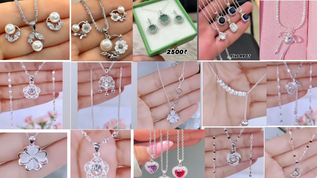 Silver Chain Designs || Silver Chain With Pendant For Girls || Silver Chain price 