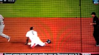 Houston Astros Jonathan Villar slides face first into Reds Brandon Phillips' butt BUTT SLIDE